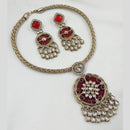 FS Collection Royal Gold Plated Kundan Necklace Set