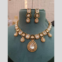FS Collection Gold Plated Polki Kundan Necklace Set