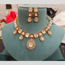 FS Collection Gold Plated Polki Kundan Necklace Set