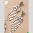 FS Collection Gold Plated Kundan Stone And Pearl Dangler Earrings