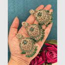 FS Collection Crystal Stone Dangler Earrings with Mangtikka