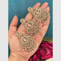 FS Collection Crystal Stone Dangler Earrings with Mangtikka