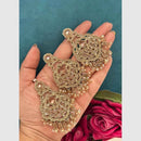 FS Collection Crystal Stone Dangler Earrings with Mangtikka