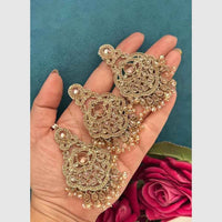 FS Collection Crystal Stone Dangler Earrings with Mangtikka