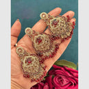 FS Collection Crystal Stone Dangler Earrings with Mangtikka