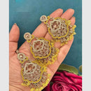 FS Collection Crystal Stone Dangler Earrings with Mangtikka