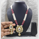 FS Collection Pearl and Kundan Long Necklace Set