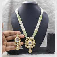FS Collection Pearl and Kundan Long Necklace Set