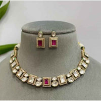 FS Collection Kundan Stone Necklace Set