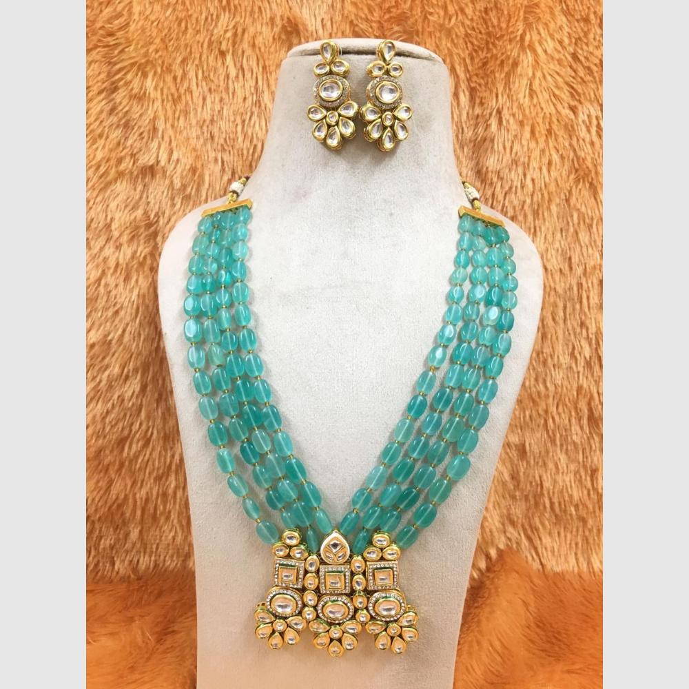 FS Collection Kundan and Beads Necklace Set