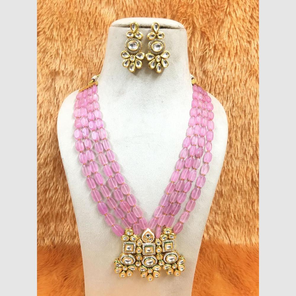 FS Collection Kundan and Beads Necklace Set