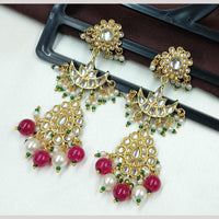 FS Collection Traditional Kundan Chand Dangler Earrings