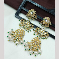 FS Collection Traditional Kundan Chand Dangler Earrings