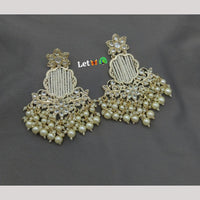 FS Collection Floral Pearl Dangler Earrings