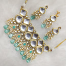 FS Collection Elegant Kundan Pearl and Beads Necklace Set