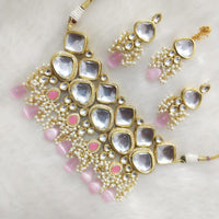 FS Collection Elegant Kundan Pearl and Beads Necklace Set