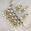 FS Collection Elegant Kundan Pearl and Beads Necklace Set