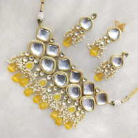 FS Collection Elegant Kundan Pearl and Beads Necklace Set