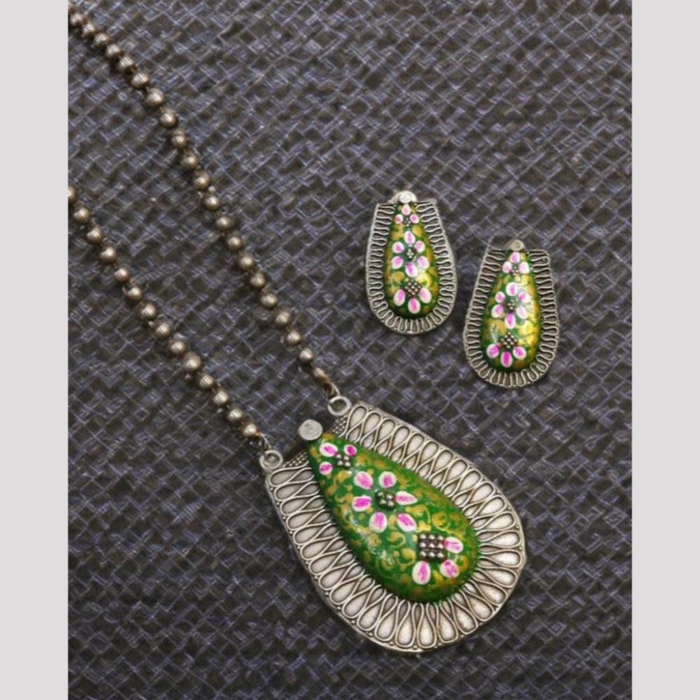 FS Collection Oxidised Plated Necklace Set