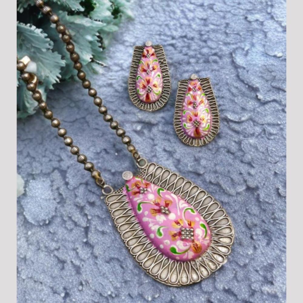 FS Collection Oxidised Plated Necklace Set