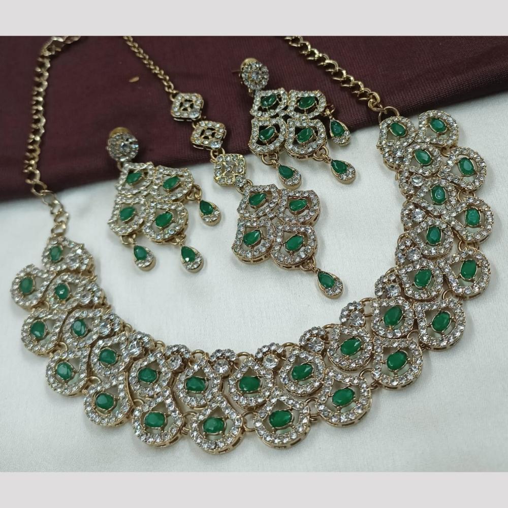 FS Collection Gold Plated Austrian Stone Necklace Set