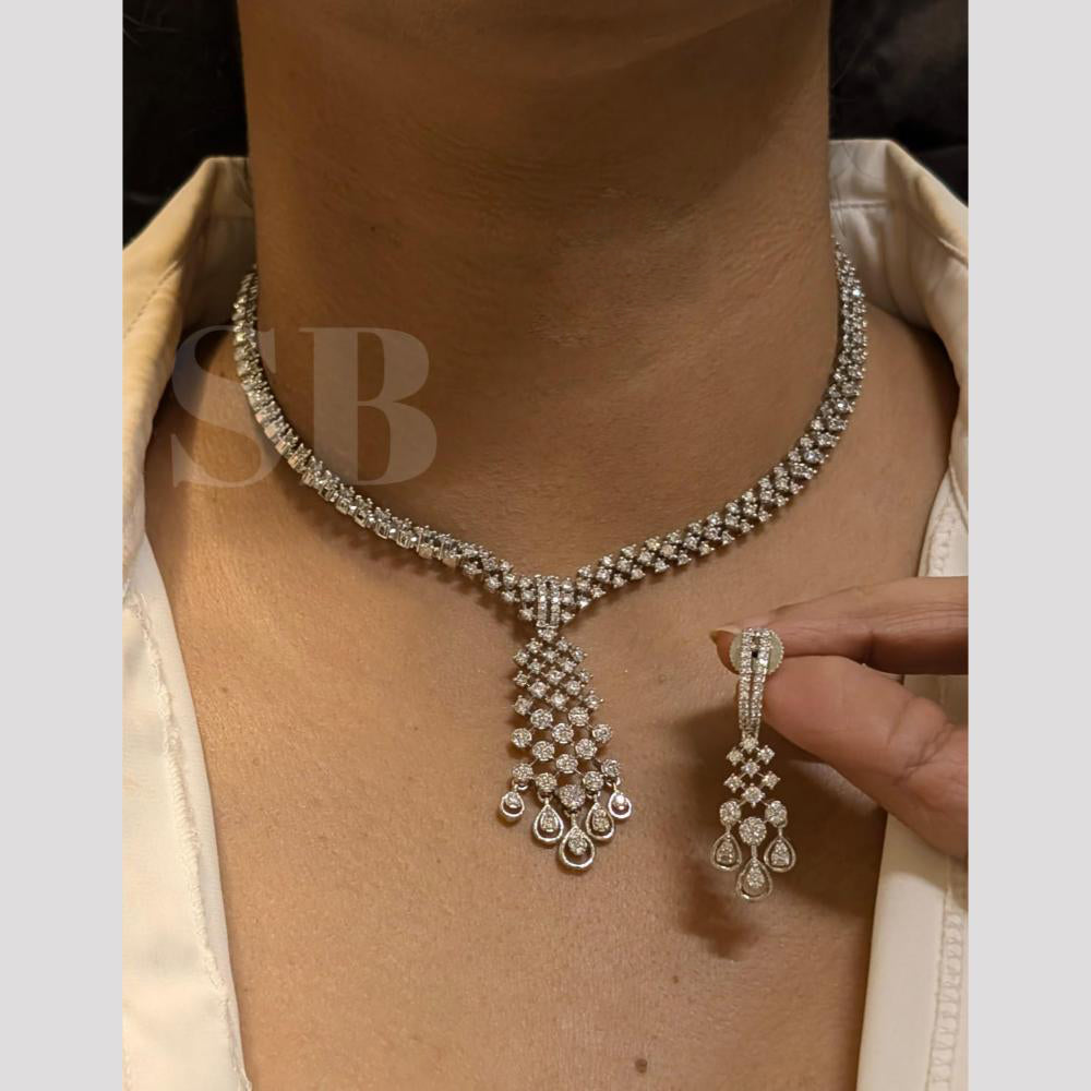 FS Collection Shiny Austrian Stone Embellishment Necklace Set