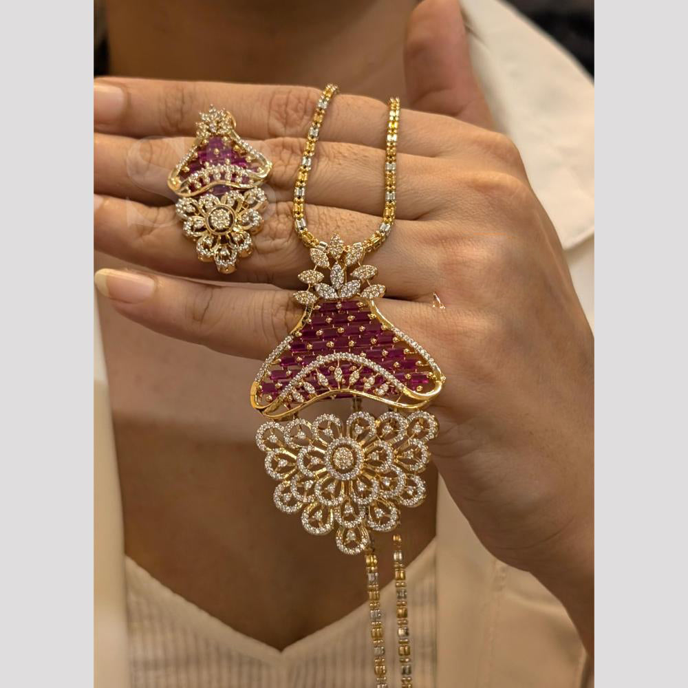 FS Collection 2 Tone Plated Austrian Stone Necklace Set