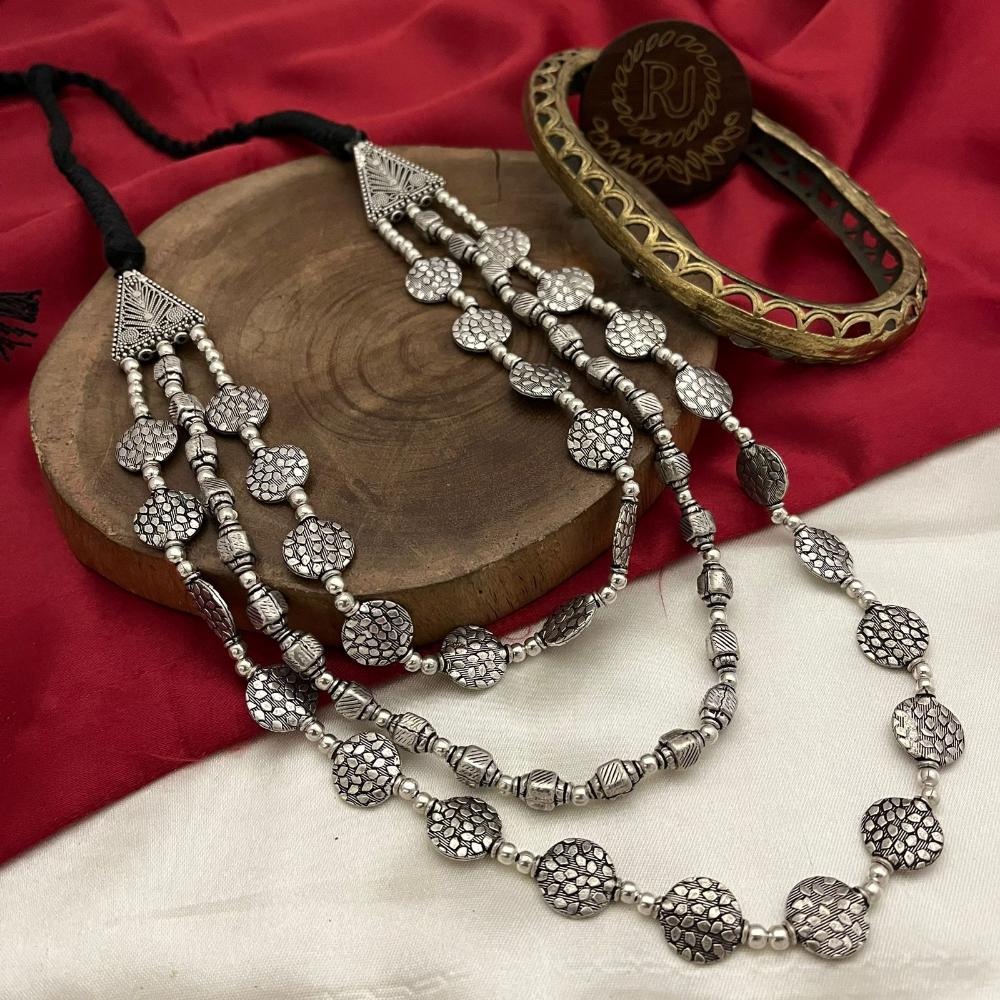 FS Collection Oxidised Finish Long Necklace
