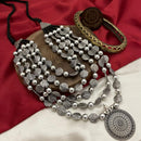 FS Collection Oxidised Finish Long Necklace 
