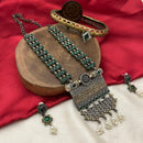 FS Collection 2 Tone Plated Pota Stone And Pearl Long Necklace Set