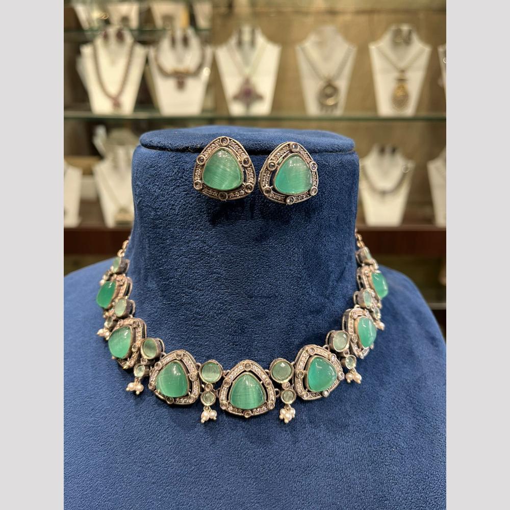 FS Collection Designer Pota Stone And Pearl Choker Necklace Set