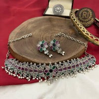 FS Collection 2 Tone Pota Stone Choker Necklace Set