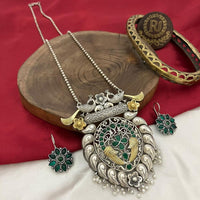 FS Collection 2 Tone Pota And Pearl Long Necklace Set
