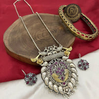 FS Collection 2 Tone Pota And Pearl Long Necklace Set