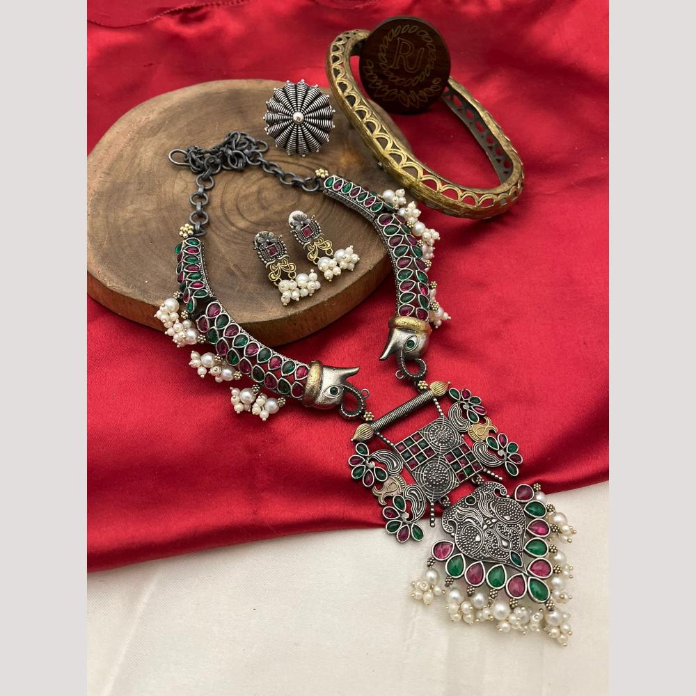 FS Collection 2 Tone Pota Stone Necklace Set