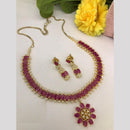 FS Collection Designer Crystal Stone And Pearl Parties & Festive Wear Necklace Set