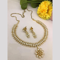 FS Collection Designer Crystal Stone And Pearl Parties & Festive Wear Necklace Set