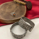 FS Collection Oxidised Plated Designer Tribal Bangle Set with Easy Fit Screw Lock