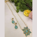 FS Collection Timeless Beauty Crystal Stone And Pearls Long Necklace Set