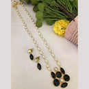 FS Collection Timeless Beauty Crystal Stone And Pearls Long Necklace Set