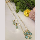 FS Collection Timeless Beauty Crystal Stone And Pearls Long Necklace Set