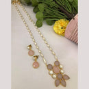FS Collection Timeless Beauty Crystal Stone And Pearls Long Necklace Set