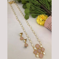 FS Collection Timeless Beauty Crystal Stone And Pearls Long Necklace Set