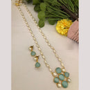 FS Collection Timeless Beauty Crystal Stone And Pearls Long Necklace Set