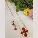 FS Collection Timeless Beauty Crystal Stone And Pearls Long Necklace Set