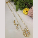 FS Collection Timeless Beauty Crystal Stone And Pearls Long Necklace Set
