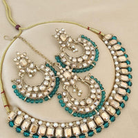 FS Collection  Elegant Beaded Crystal Stone And Beads Necklace Set