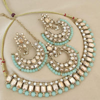 FS Collection  Elegant Beaded Crystal Stone And Beads Necklace Set