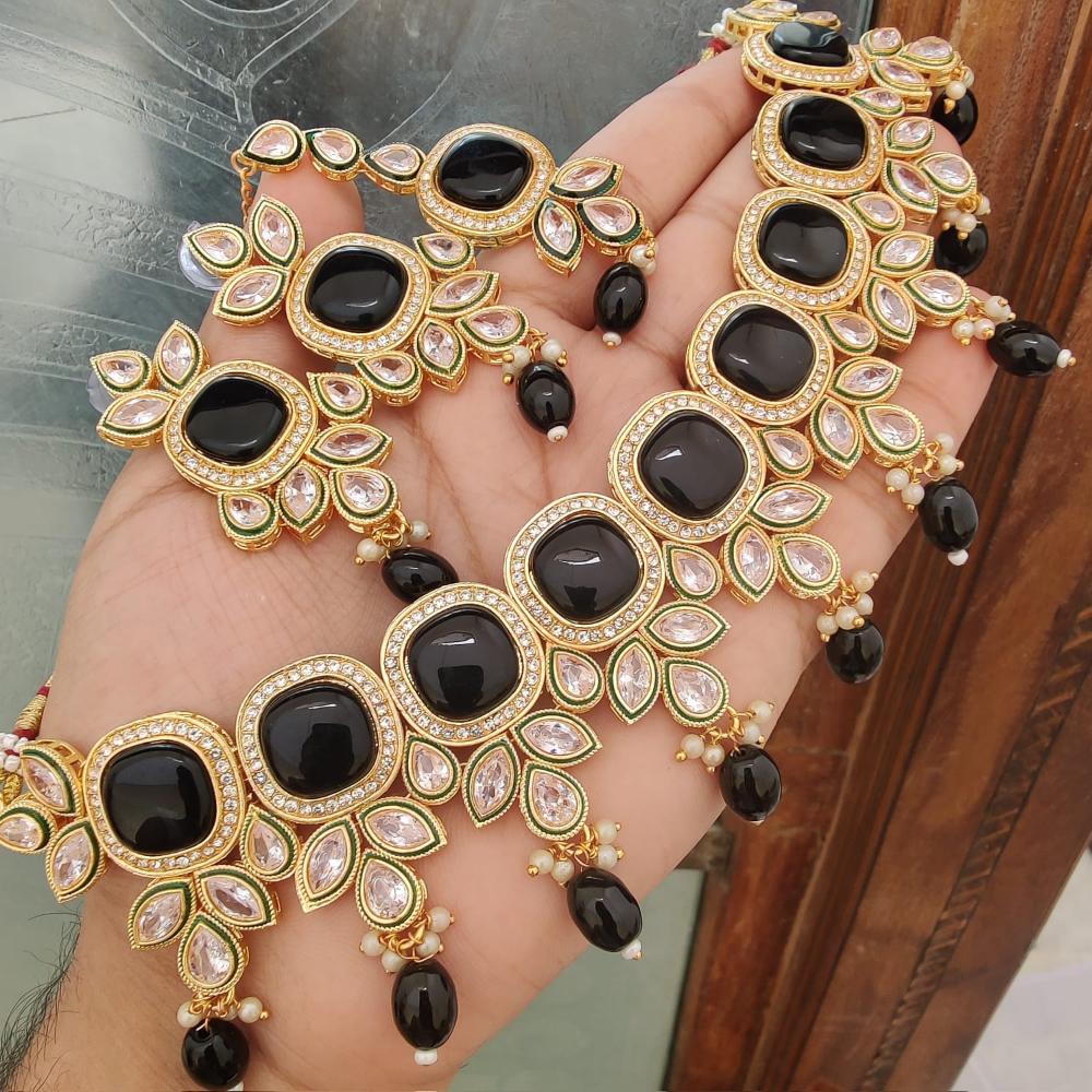 FS Collection  Elegant Beaded Crystal Stone And Beads Necklace Set