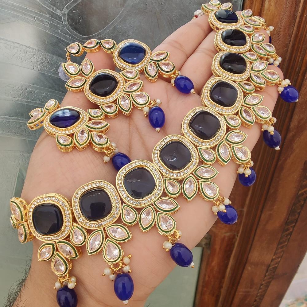 FS Collection  Elegant Beaded Crystal Stone And Beads Necklace Set